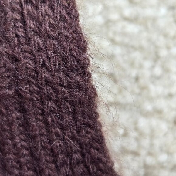 Brown Cashmere Cable Knit Scarf - Picture 7 of 15